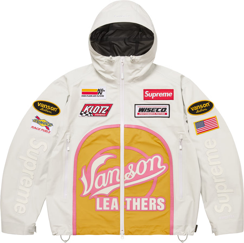 Vanson Leather Jacket - Blanc