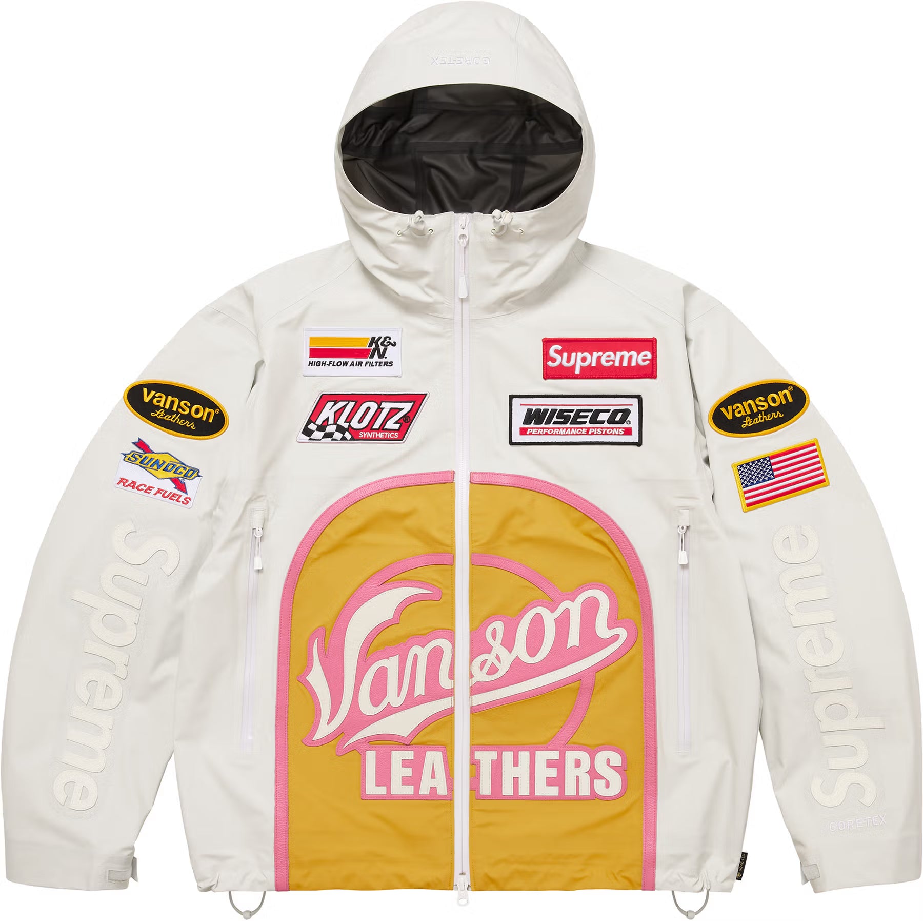Vanson Leather Jacket - Blanc
